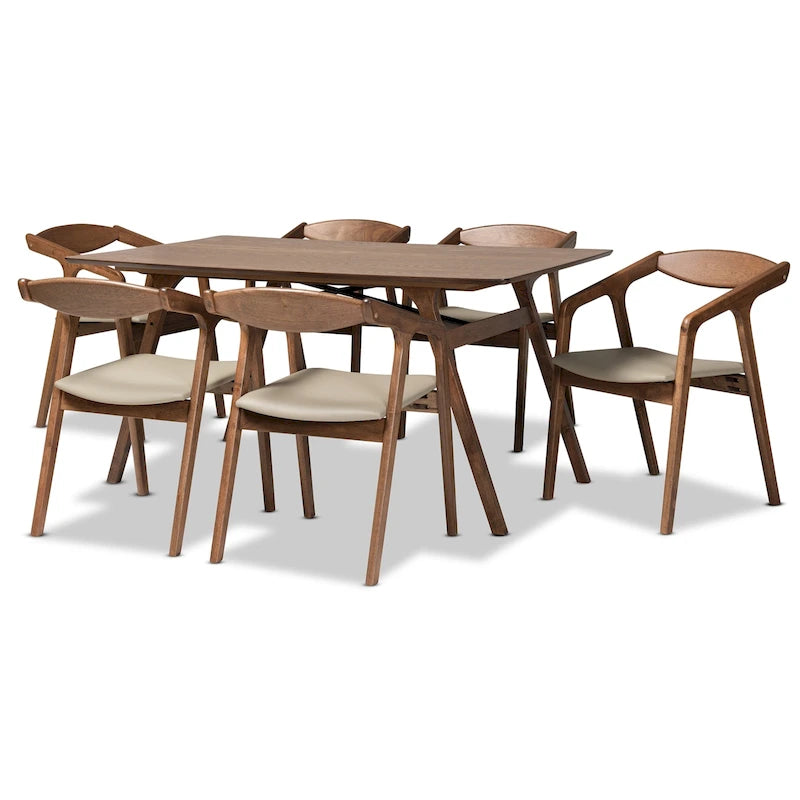 Ensemble de salle à manger 7 pièces Harland Mid-Century Modern