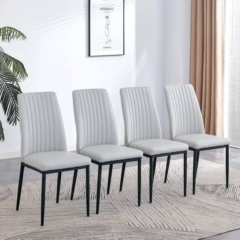 Ensemble de 5 chaises de salle à manger avec table rectangulaire