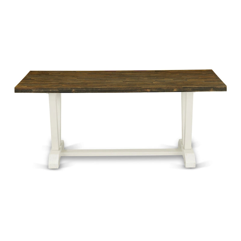 Ensemble de cuisine East West Furniture - une table à manger et des chaises en tissu de lin crème, blanc lin (options de pièces)