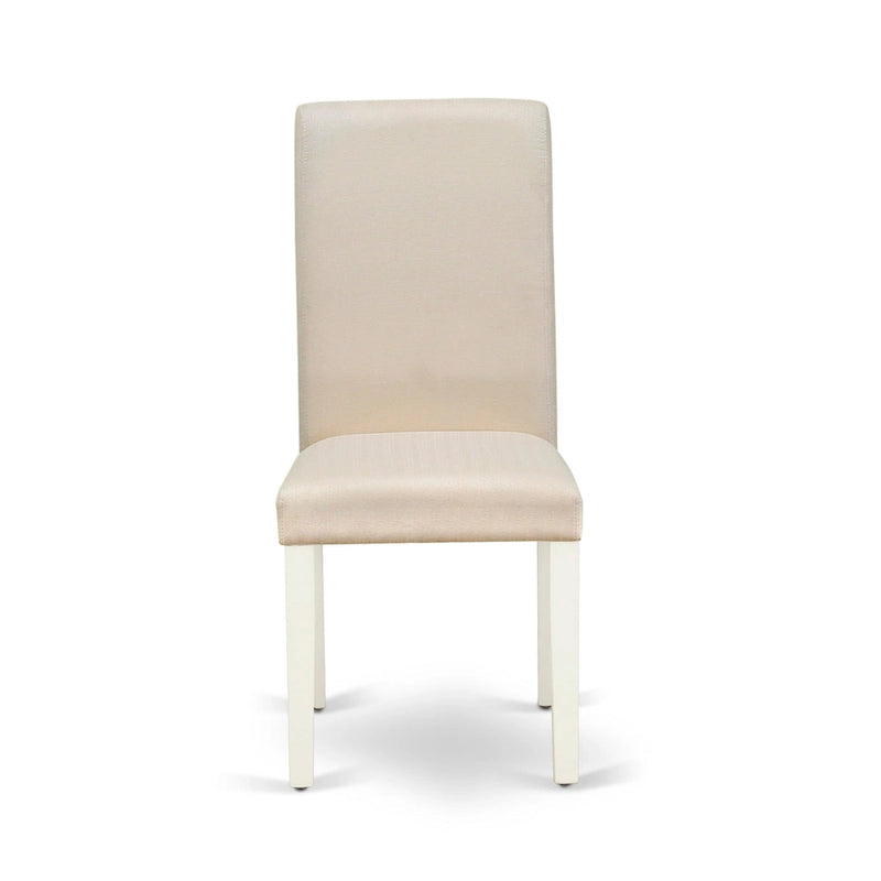 Ensemble de cuisine East West Furniture - une table à manger et des chaises en tissu de lin crème, blanc lin (options de pièces)