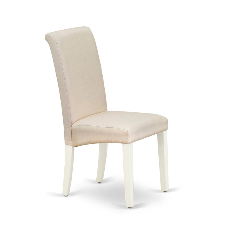 Ensemble de cuisine East West Furniture - une table à manger et des chaises en tissu de lin crème, blanc lin (options de pièces)