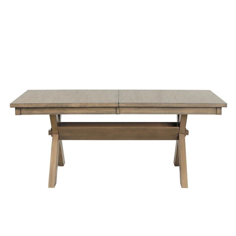 Ensemble de salle à manger 7 pièces Roundhill Furniture Raven Wood, table à manger extensible avec 6 chaises, brun pin glacé
