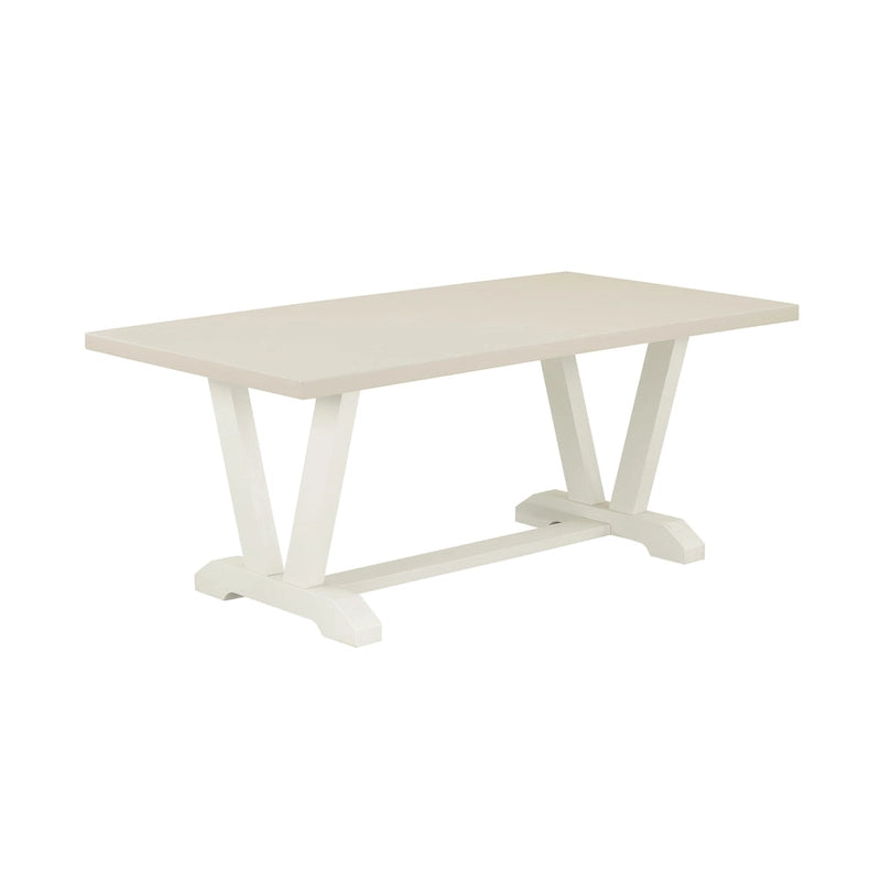 East West Furniture Ensemble de salle à manger - une table en bois et des chaises Parsons en tissu lin crème, blanc lin (options de pièces)