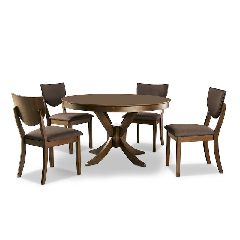 Oskam I Ensemble de salle à manger 5 pièces en noyer de transition par Furniture of America