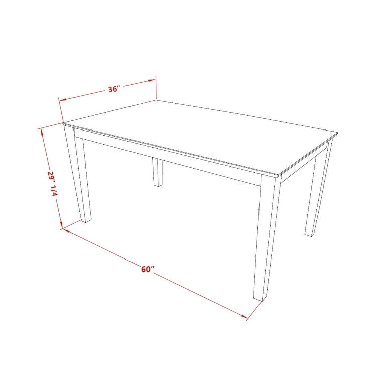 Ensemble de salle à manger East West Furniture – Une table rectangulaire en bois massif et 4 chaises de cuisine, chêne (options de pièces et d'assise)