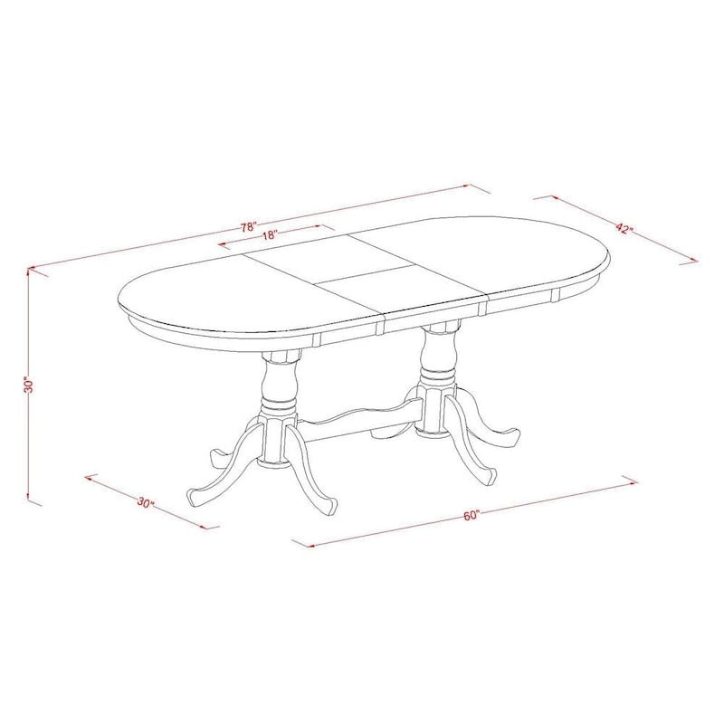 Ensemble de table East West Furniture comprenant une table ovale avec rallonge papillon et des chaises de salle à manger (options de type d'assise de chaise)
