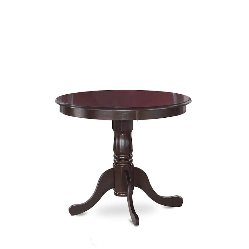 East West Furniture Ensemble de table de cuisine 5 pièces - Une table de salle à manger ronde et 4 chaises de salle à manger, Cappuccino (Options d'assise)