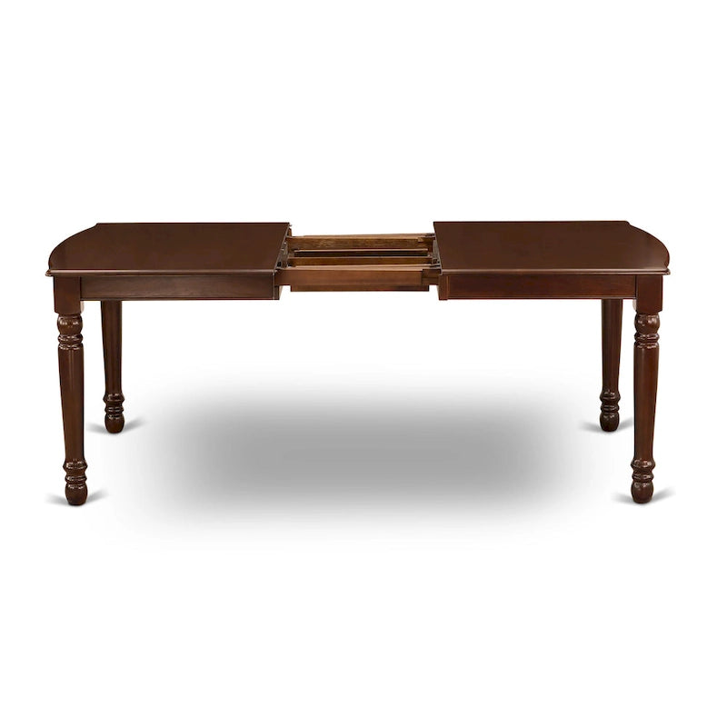 East West Furniture – Ensemble de salle à manger moderne – une table rectangulaire en bois et des chaises de salle à manger, acajou (Option de pièces)