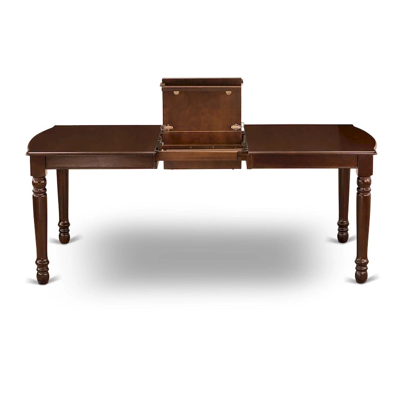 East West Furniture – Ensemble de salle à manger moderne – une table rectangulaire en bois et des chaises de salle à manger, acajou (Option de pièces)