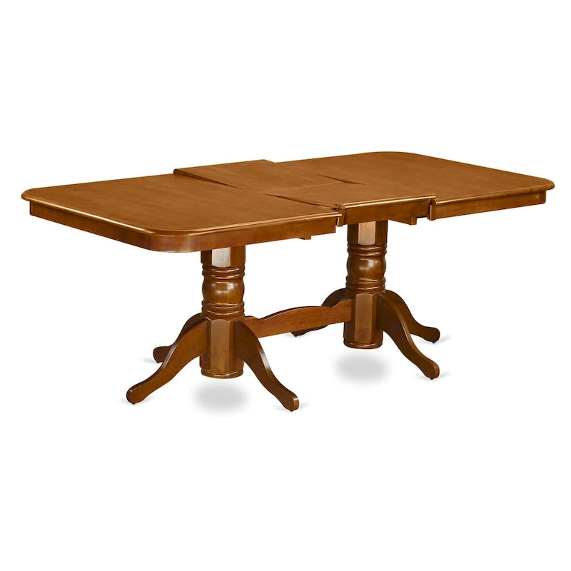 East West Furniture Ensemble de table de cuisine 9 pièces - une table à manger rectangulaire et 8 chaises de salle à manger, marron selle (options de siège)