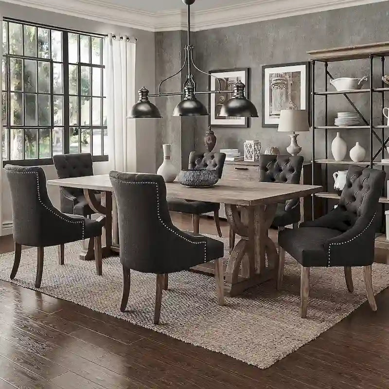 Ensemble de salle à manger 7 pièces en bois recyclé Paloma Farmhouse par iNSPIRE Q Artisan