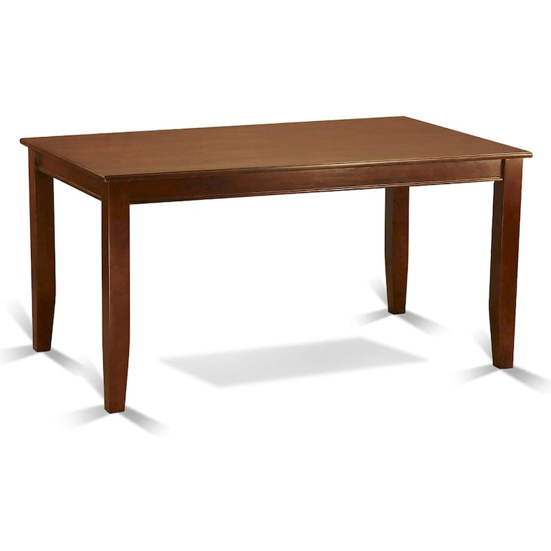 East West Furniture Ensemble de salle à manger 6 pièces - Une table à manger avec 4 chaises de cuisine et un banc - Finition Acajou (Option type de siège)