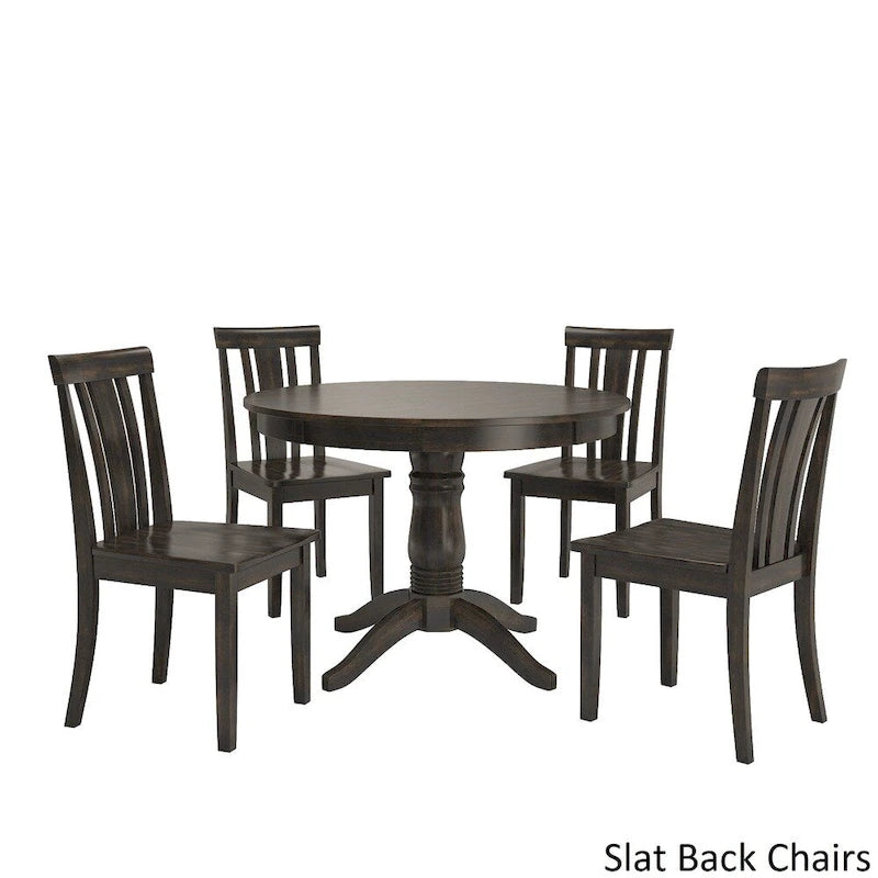 Ensemble de salle à manger 5 pièces Wilmington II avec base à piédestal ronde et finition noir antique par iNSPIRE Q Classic