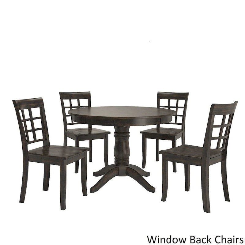 Ensemble de salle à manger 5 pièces Wilmington II avec base à piédestal ronde et finition noir antique par iNSPIRE Q Classic