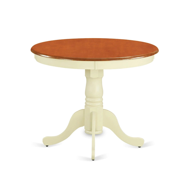 East West Furniture Ensemble de mobilier de salle à manger 5 pièces - Une table de cuisine ronde et 4 chaises de salle à manger, Beurre et Cerise