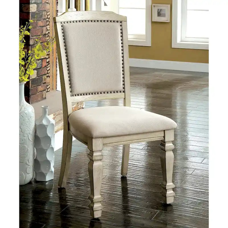 Ensemble de salle à manger 9 pièces Tani Traditional White Wood par Furniture of America