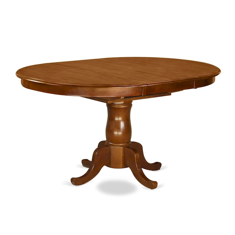 East West Furniture Ensemble de salle à manger 5 pièces - une table à manger ovale et 4 chaises solides, marron selle (options de type de siège)