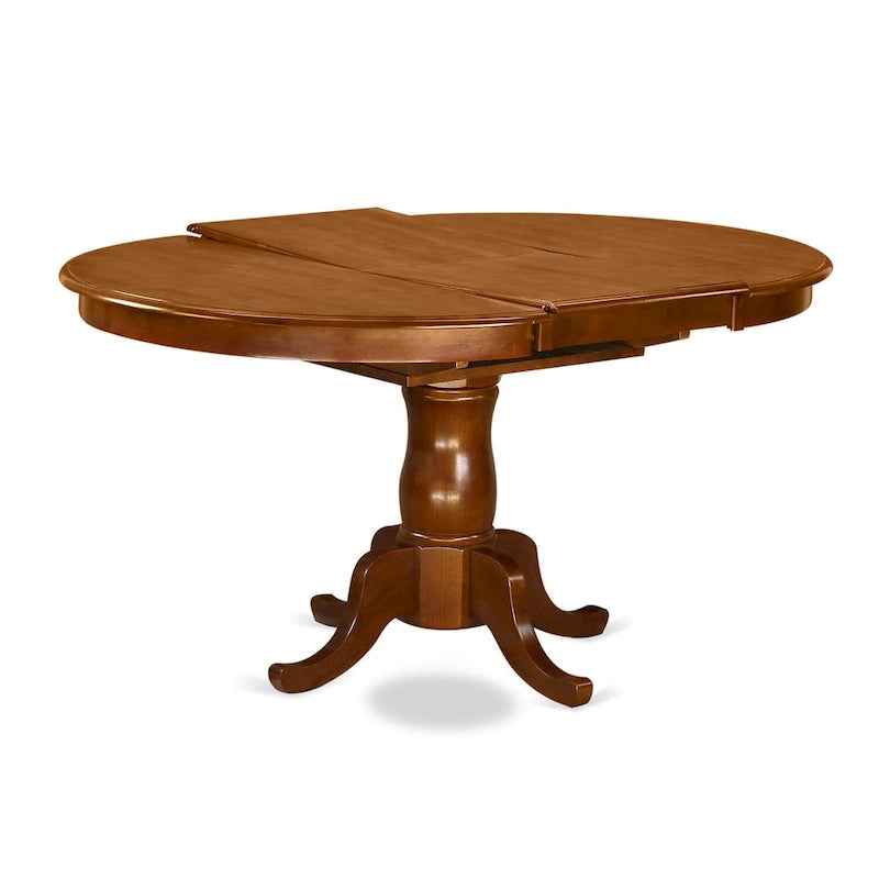 East West Furniture Ensemble de salle à manger 5 pièces - une table à manger ovale et 4 chaises solides, marron selle (options de type de siège)