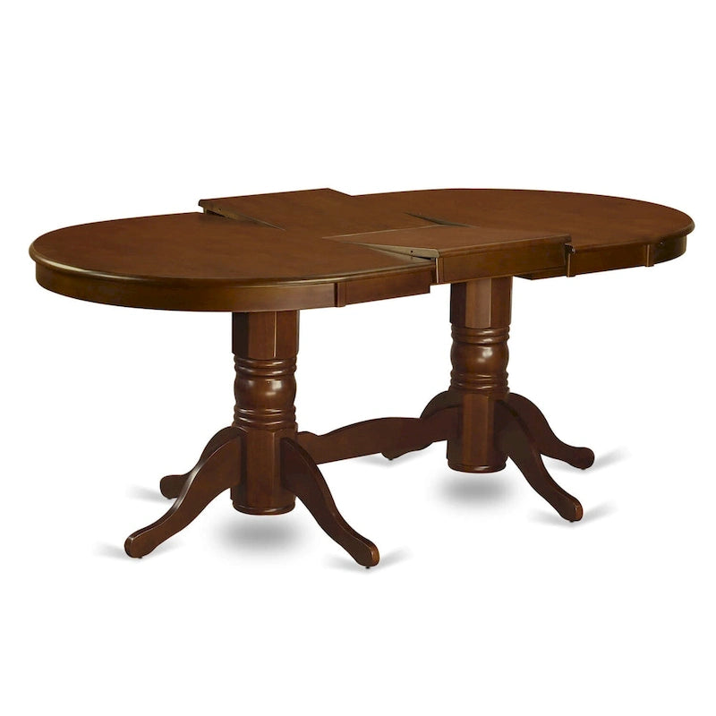 East West Furniture Ensemble de salle à manger 7 pièces - une table ovale en bois et 6 chaises en bois, Espresso (Options de type de siège)