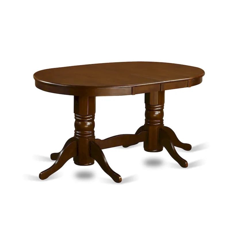 East West Furniture Ensemble de salle à manger 7 pièces - une table ovale en bois et 6 chaises en bois, Espresso (Options de type de siège)