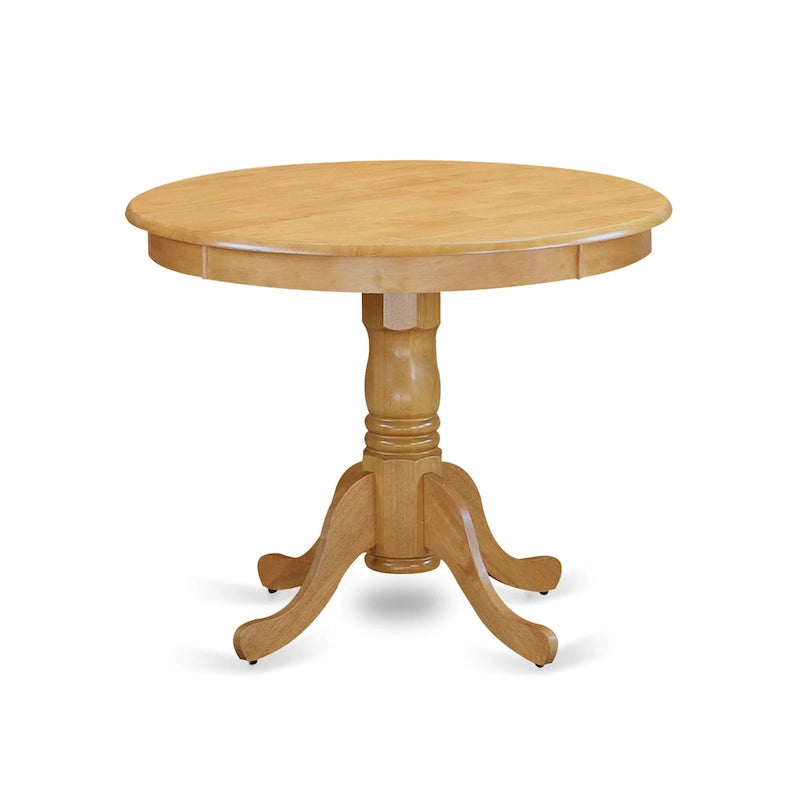 East West Furniture Ensemble de table à manger 5 pièces comprenant une table ronde en bois et 4 chaises de cuisine, chêne (options de siège)
