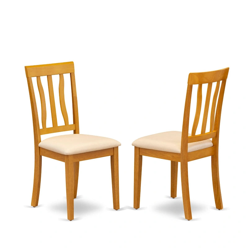 East West Furniture Ensemble de table à manger 5 pièces comprenant une table ronde en bois et 4 chaises de cuisine, chêne (options de siège)