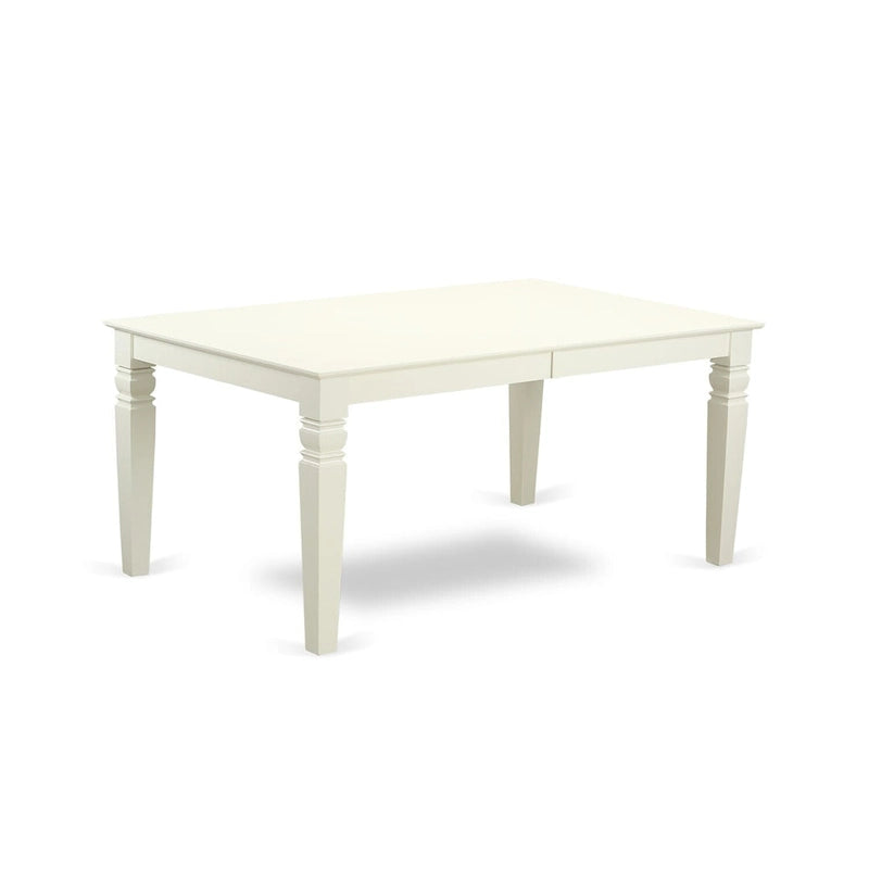 East West Furniture Salle à Manger – Une Table de Salle à Manger Rectangulaire et des Chaises en Bois, Blanc Lin (Options de Pièces)