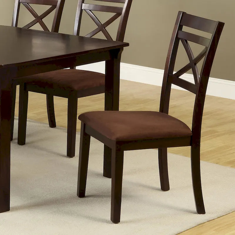 Ensemble de salle à manger Wivo 7 pièces contemporain en bois massif marron par Furniture of America