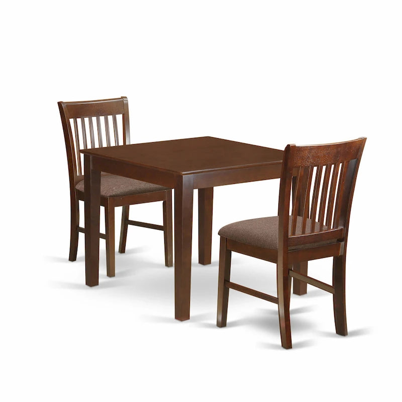 Ensemble de salle à manger East West Furniture comprenant une table de cuisine carrée et des chaises de salle à manger, Acajou