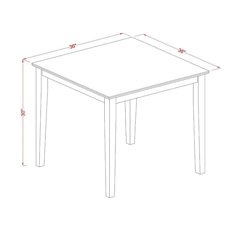 Ensemble de salle à manger East West Furniture comprenant une table de cuisine carrée et des chaises de salle à manger, Acajou