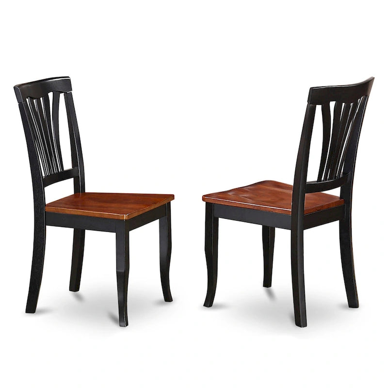 East West Furniture ANAV5-BLK-W Ensemble de 5 pièces de table de cuisine - une table à manger ronde et 4 chaises de salle à manger, noir et cerise