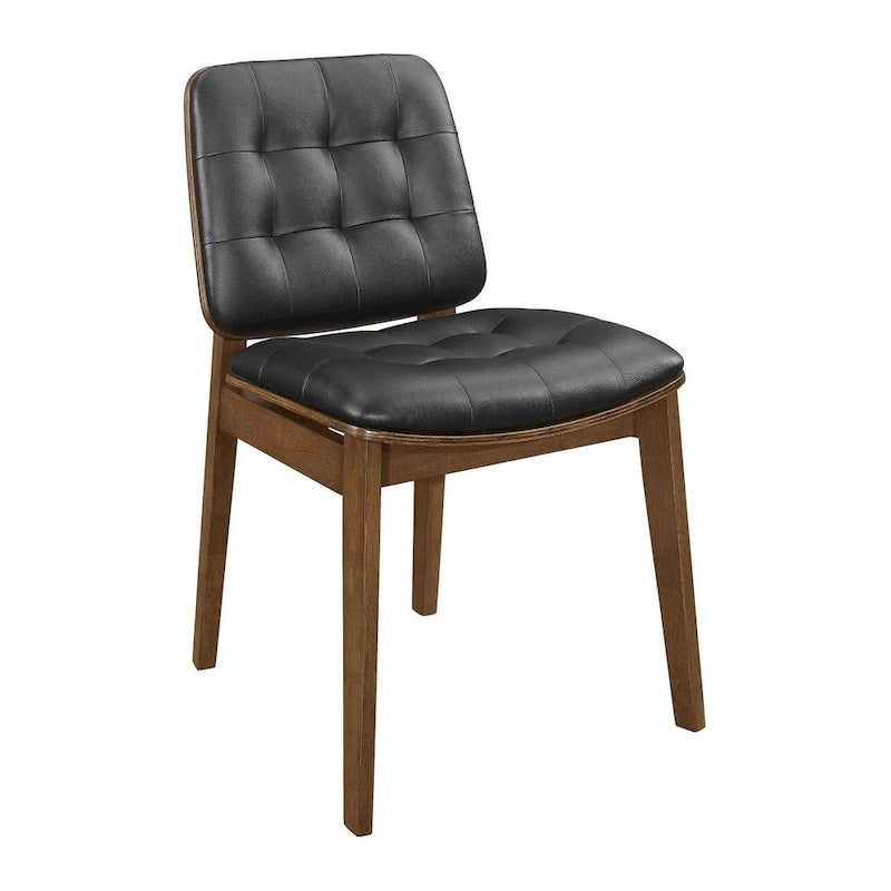 Ensemble de salle à manger rectangulaire 7 pièces Draper en noyer naturel et noir