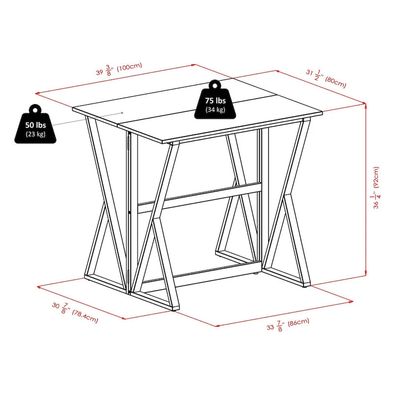 Table haute à abattants 3 pièces avec tabourets de comptoir à coussin, noyer et expresso