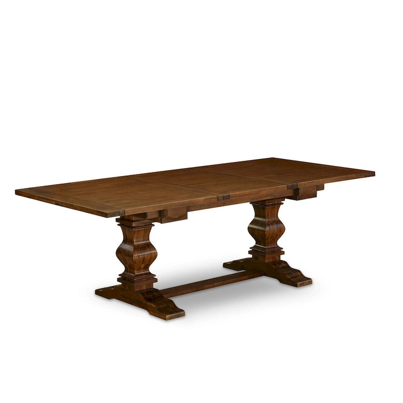 East West Furniture Ensemble de salle à manger 11 pièces – une table de salle à manger et 10 chaises Parson en tissu de lin (options de finition)