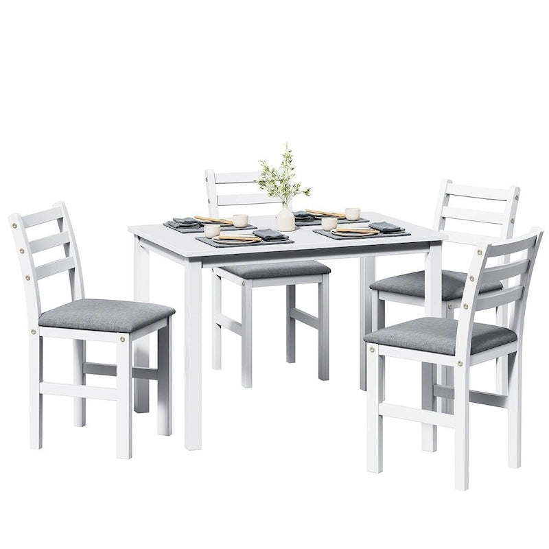 Ensembles de pub 5 pièces, élégante table à manger avec 4 chaises rembourrées