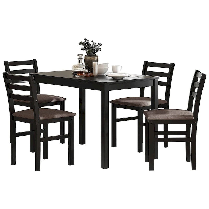 Ensembles de pub 5 pièces, élégante table à manger avec 4 chaises rembourrées