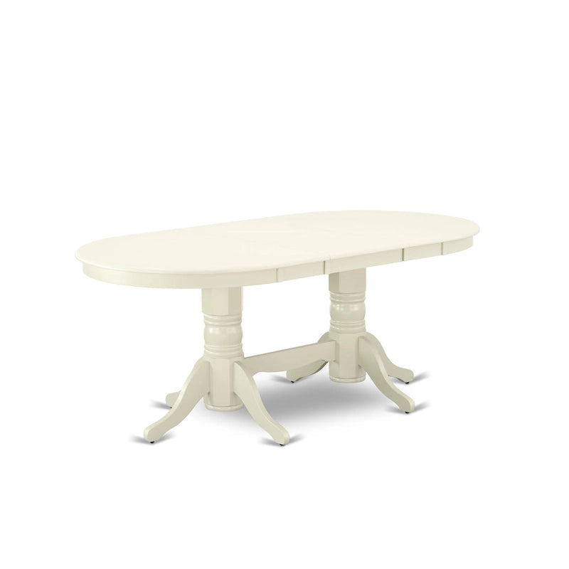 East West Furniture - Ensemble de salle à manger - Table ovale et chaises en bois, blanc lin (options de pièces)