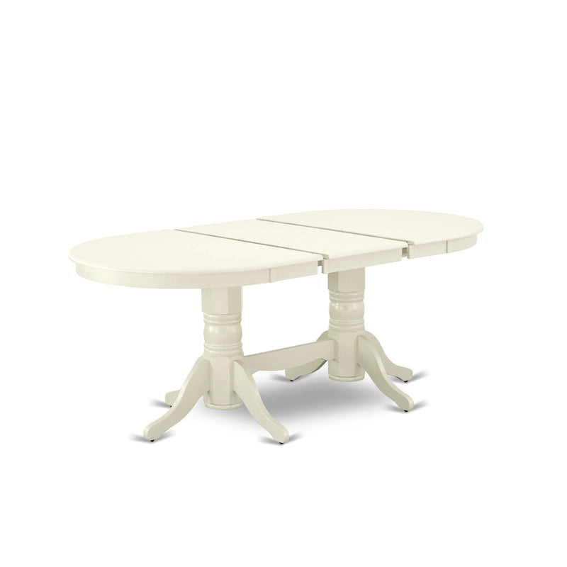 East West Furniture - Ensemble de salle à manger - Table ovale et chaises en bois, blanc lin (options de pièces)