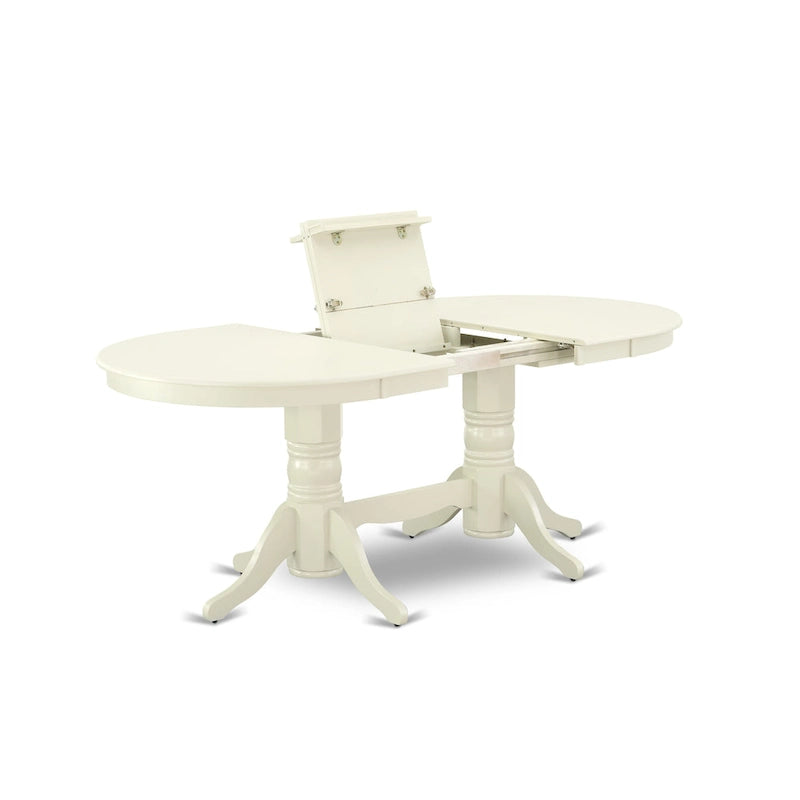 East West Furniture - Ensemble de salle à manger - Table ovale et chaises en bois, blanc lin (options de pièces)