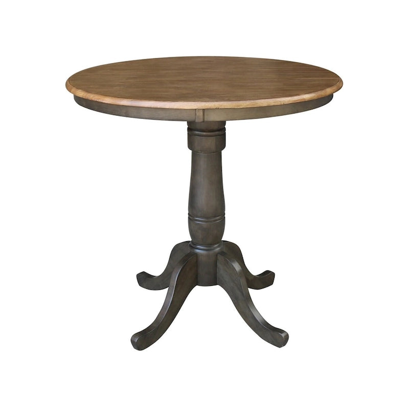 Table de hauteur comptoir ronde de 36 po avec 2 tabourets à dossier en X - Ensemble 3 pièces