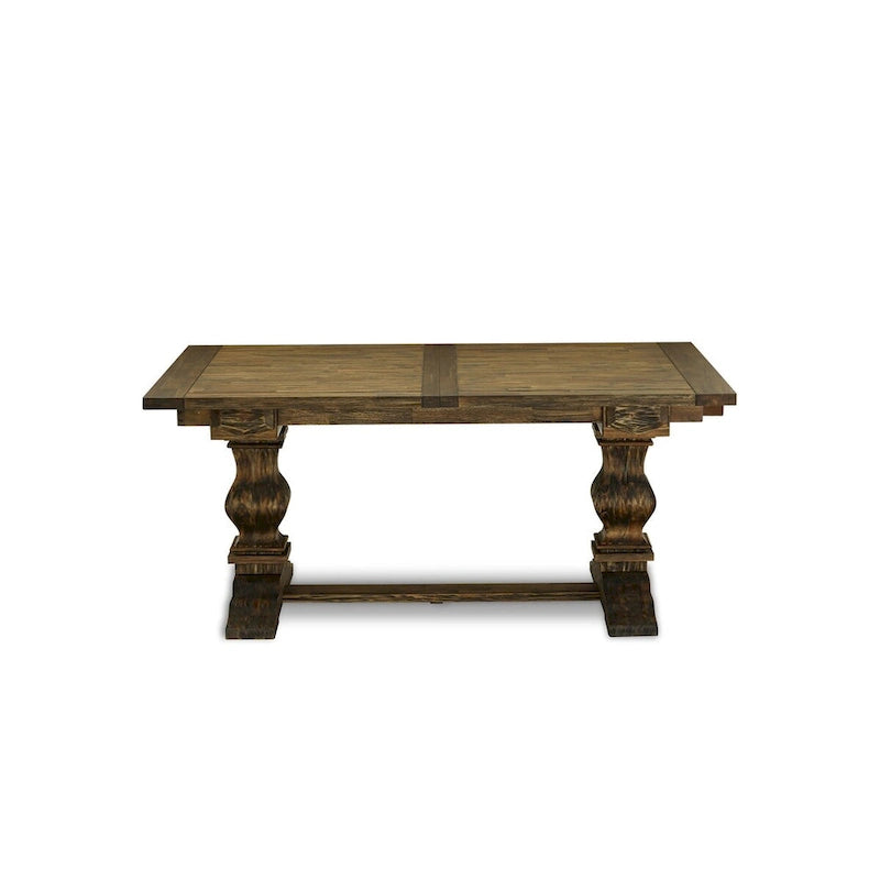 East West Furniture – Ensemble de salle à manger 11 pièces – Une table de cuisine et 10 chaises Parson en tissu de lin (options de finition)