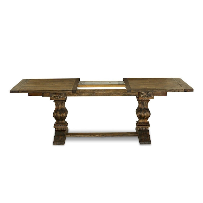 East West Furniture – Ensemble de salle à manger 11 pièces – Une table de cuisine et 10 chaises Parson en tissu de lin (options de finition)