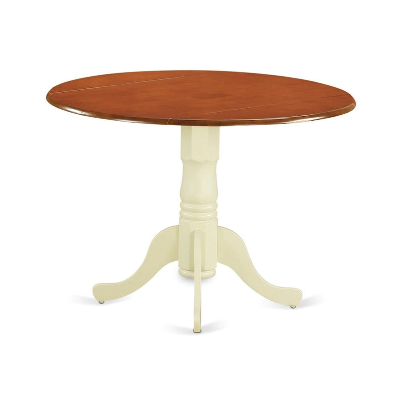 Ensemble de cuisine 3 pièces East West Furniture - une table à manger ronde et 2 chaises de salle à manger, Buttermilk et Cerisier (options de siège)