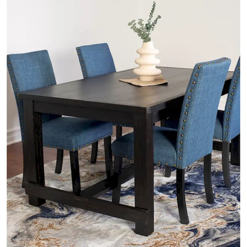 Ensemble de salle à manger contemporain Muzzi 7 pièces Roundhill Furniture, table de salle à manger avec 6 chaises élégantes