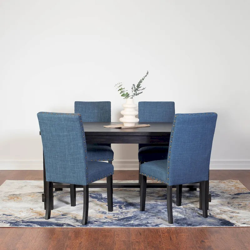 Ensemble de salle à manger contemporain Muzzi 7 pièces Roundhill Furniture, table de salle à manger avec 6 chaises élégantes