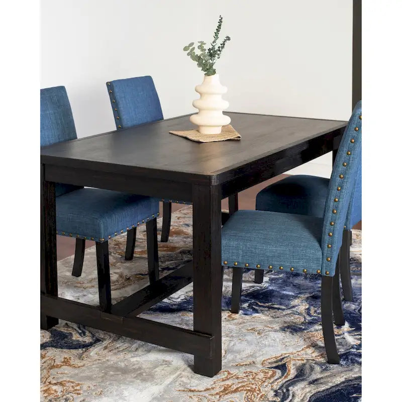 Ensemble de salle à manger contemporain Muzzi 7 pièces Roundhill Furniture, table de salle à manger avec 6 chaises élégantes