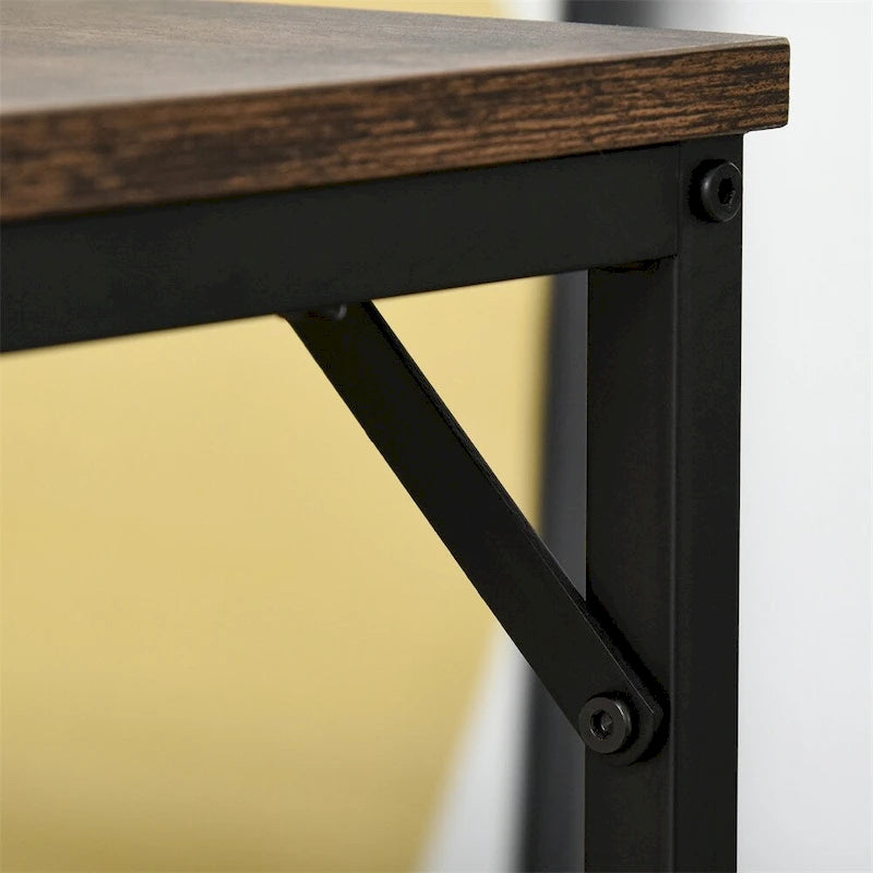 Ensemble de salle à manger en bois avec table de bar et 4 tabourets (Lot de 5)