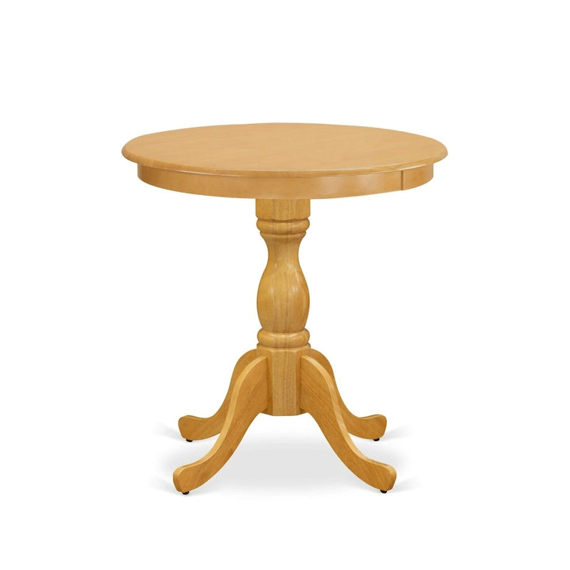 East West Furniture Ensemble de salle à manger 3 pièces comprenant une table de salle à manger ronde et 2 chaises de cuisine, chêne (options d'assise)