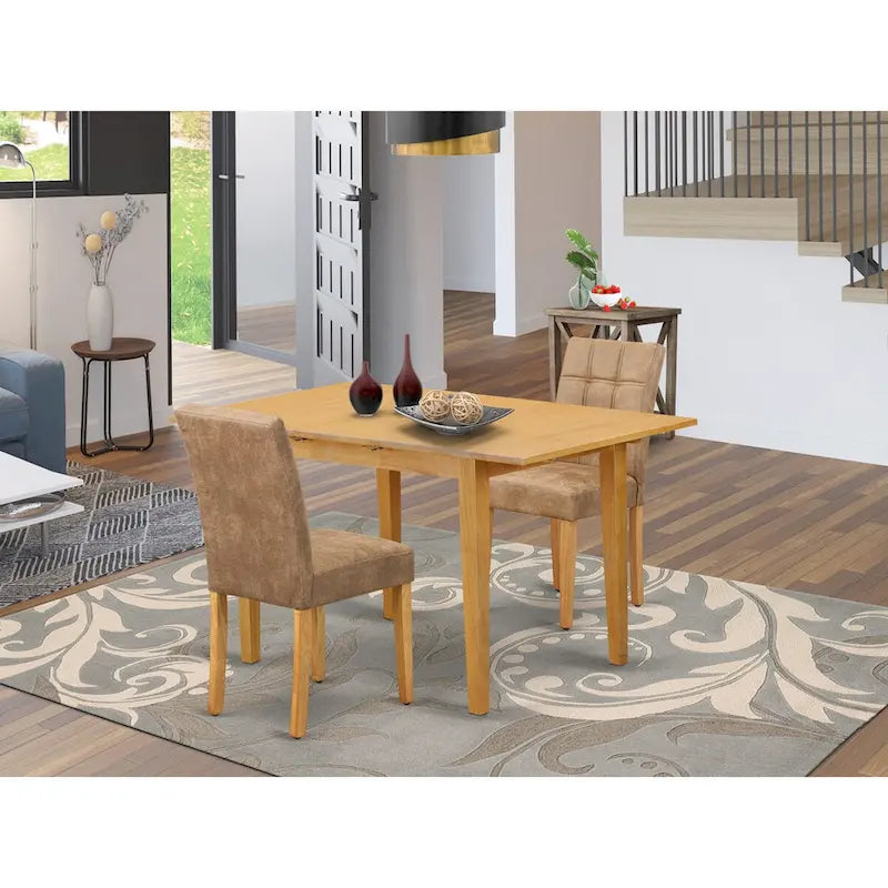 East West Furniture – Ensemble de salle à manger avec table rectangulaire et chaises, chêne (options de pièces)