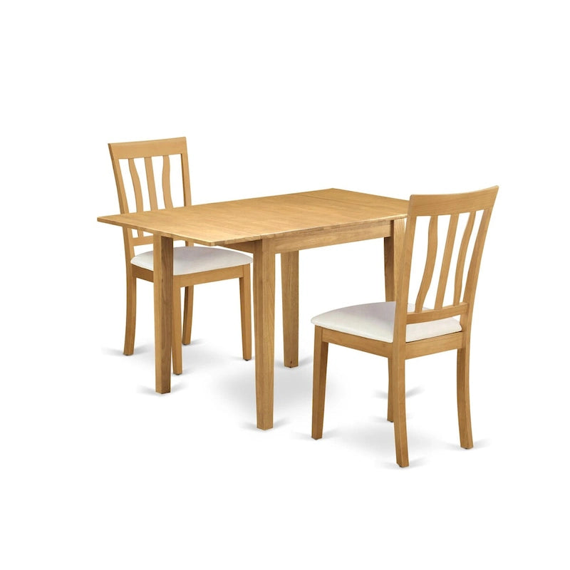 Ensemble de salle à manger East West Furniture – Table de salle à manger rectangulaire et chaises en similicuir, chêne (option de pièces)